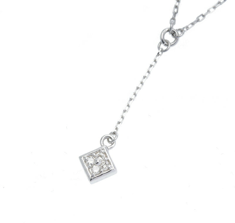 Pt900 プラチナ Pt850 プラチナ ダイヤ0.06ct ネックレス レディース 中古