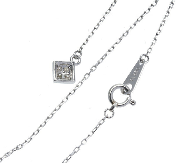 Pt900 プラチナ Pt850 プラチナ ダイヤ0.06ct ネックレス レディース 中古