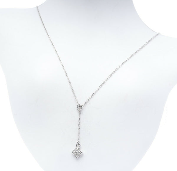 Pt900 プラチナ Pt850 プラチナ ダイヤ0.06ct ネックレス レディース 中古