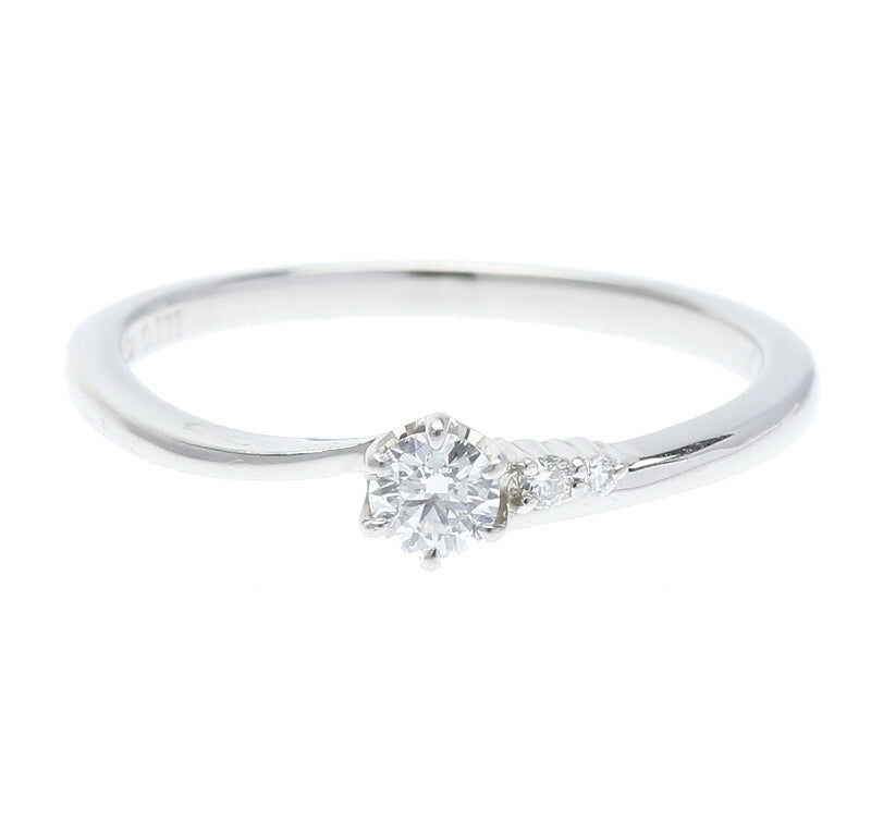 Pt950 プラチナ ダイヤ0.111ct ダイヤ0.01ct リング 指輪 レディース 9号 中古