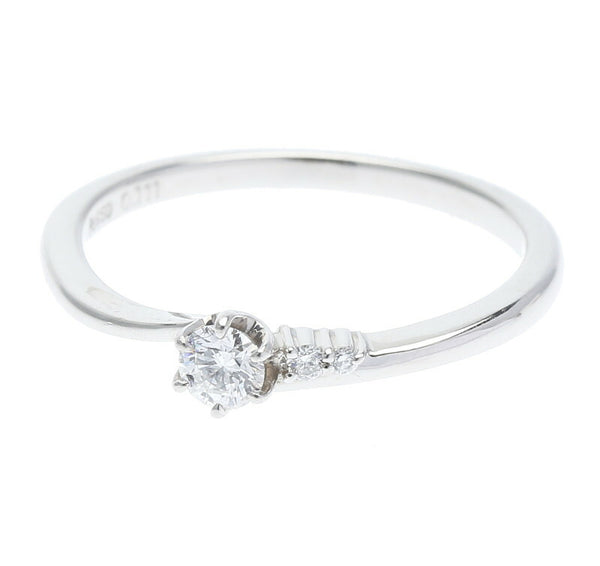 Pt950 プラチナ ダイヤ0.111ct ダイヤ0.01ct リング 指輪 レディース 9号 中古
