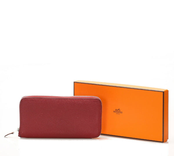エルメス アザップロング シルクインルージュグレナ レッド 赤 ヴォーエプソン 長財布 ユニセックス HERMES 中古