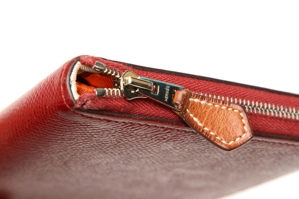 エルメス アザップロング シルクインルージュグレナ レッド 赤 ヴォーエプソン 長財布 ユニセックス HERMES 中古
