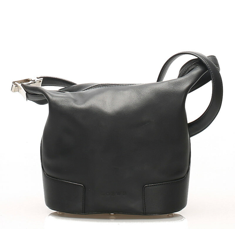 ロエベ ブラック レザー 肩掛け ショルダーバッグ レディース LOEWE 中古