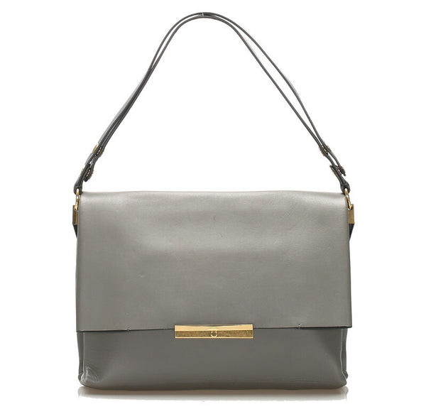 セリーヌ グレー レザー ショルダーバッグ レディース CELINE 中古