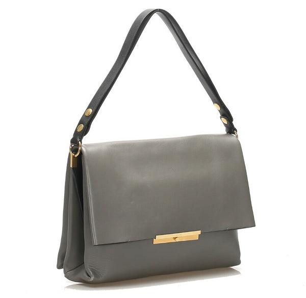 セリーヌ グレー レザー ショルダーバッグ レディース CELINE 中古