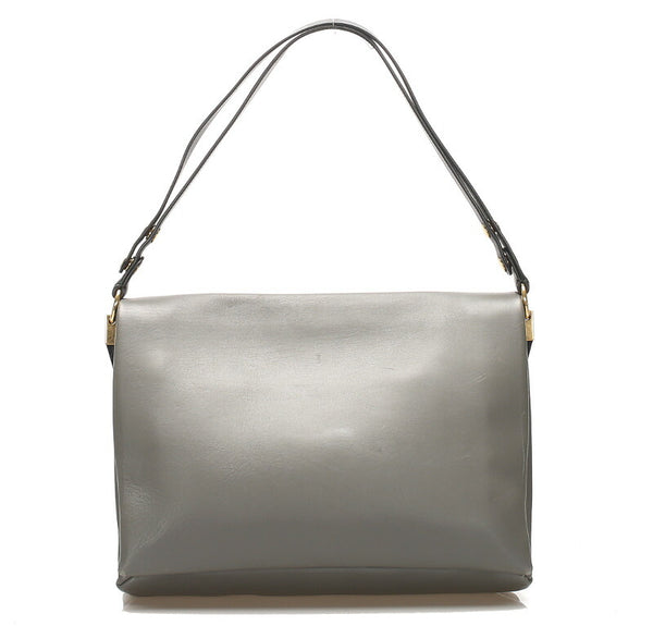 セリーヌ グレー レザー ショルダーバッグ レディース CELINE 中古