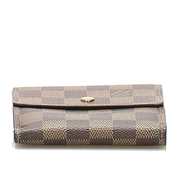 ルイ ヴィトン ダミエ エリーズ N61654 ブラウン 茶 PVC レザー 二つ折り財布 ユニセックス LOUIS VUITTON 中古