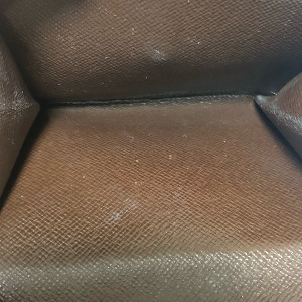 ルイ ヴィトン ダミエ エリーズ N61654 ブラウン 茶 PVC レザー 二つ折り財布 ユニセックス LOUIS VUITTON 中古
