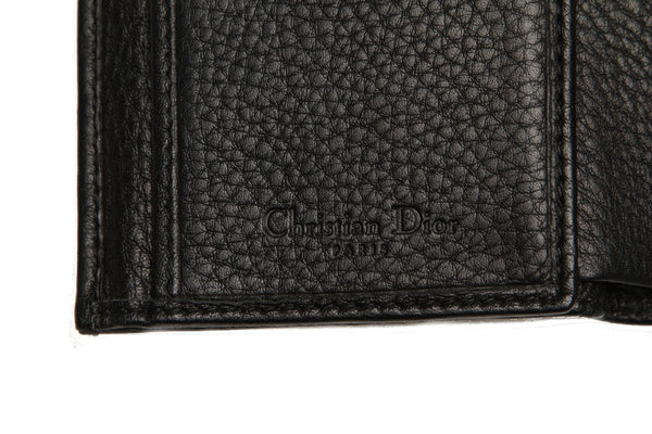 クリスチャンディオール ブラック レザー 二つ折り財布 レディース Christian Dior 中古