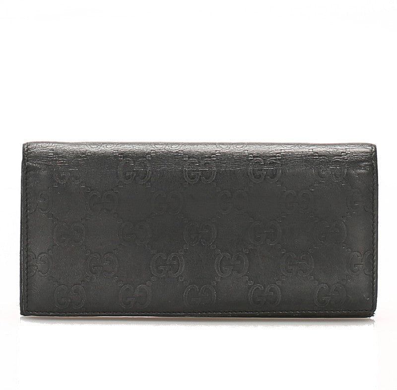 グッチ シマ 146229 ブラック 黒 レザー 長財布 メンズ GUCCI 中古