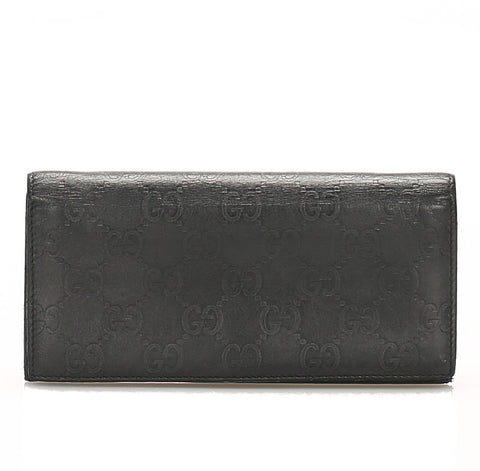 グッチ シマ 146229 ブラック 黒 レザー 長財布 メンズ GUCCI 中古