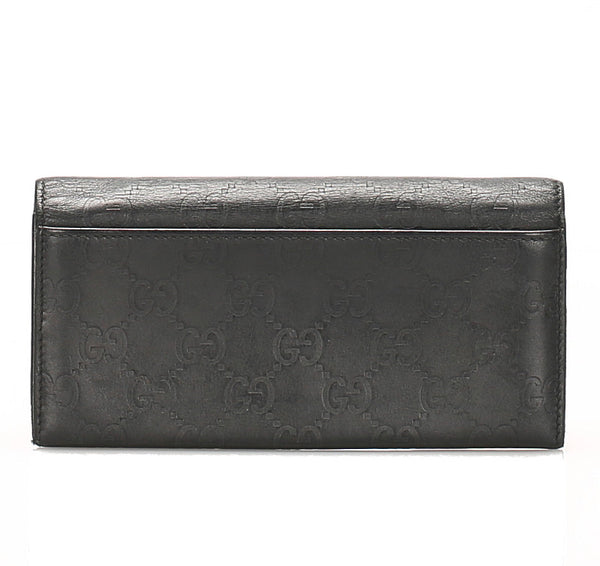 グッチ シマ 146229 ブラック 黒 レザー 長財布 メンズ GUCCI 中古