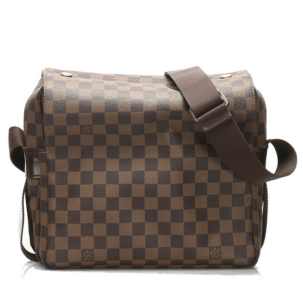 ルイ ヴィトン ダミエ ナヴィグリオ N45255 ブラウン PVC レザー 斜め掛け ショルダーバッグ ユニセックス LOUIS VUITTON 中古