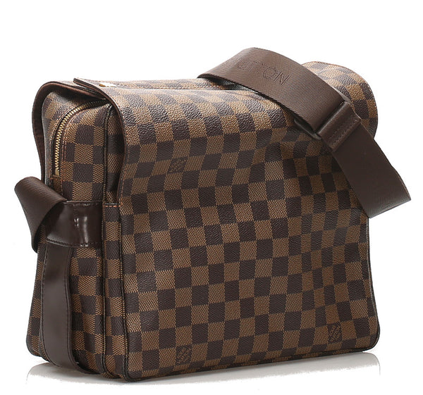 ルイ ヴィトン ダミエ ナヴィグリオ N45255 ブラウン PVC レザー 斜め掛け ショルダーバッグ ユニセックス LOUIS VUITTON 中古