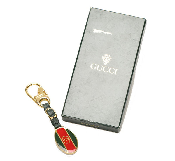 グッチ シェリーライン ゴールド メッキ キーホルダー レディース GUCCI 中古