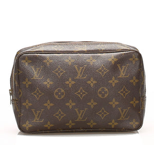 ルイ ヴィトン モノグラム トゥルーストワレット M47524 ブラウン 茶 PVC レザー アクセサリーポーチ レディース LOUIS VUITTON 中古