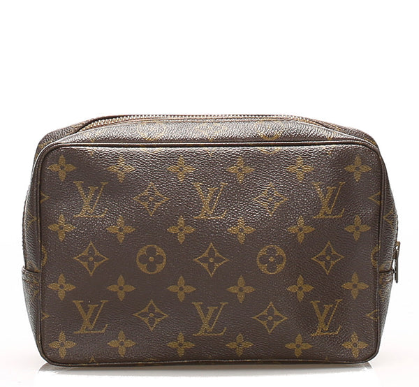 ルイ ヴィトン モノグラム トゥルーストワレット M47524 ブラウン 茶 PVC レザー アクセサリーポーチ レディース LOUIS VUITTON 中古