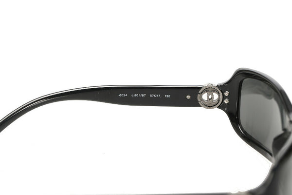 シャネル ココマーク 6024 ブラック 黒 プラスチック サングラス ユニセックス CHANEL 中古