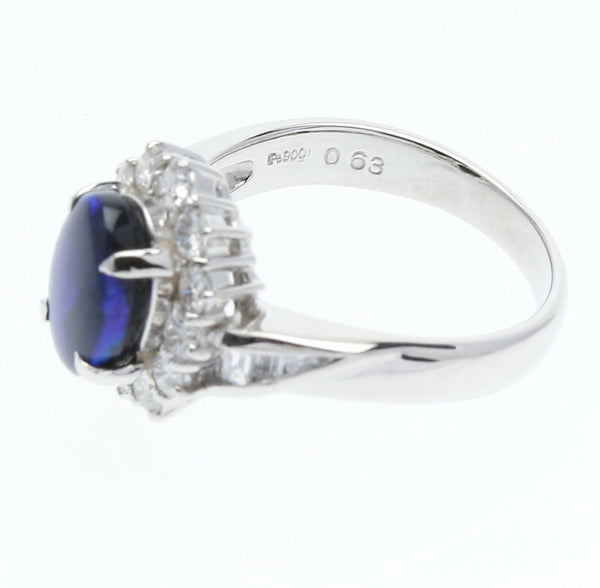 Pt900 プラチナ ブラックオパール1.27ct ダイヤ0.63ct リング 指輪 レディース 10.5号 中古