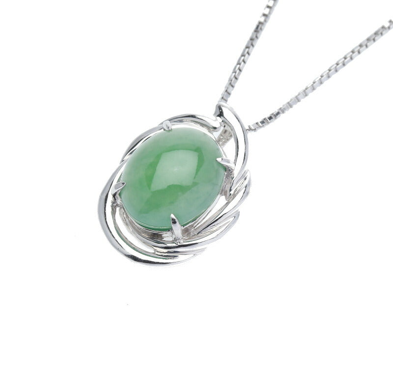 Pt900 プラチナ Pt850 プラチナ ヒスイ4.36ct ネックレス レディース 中古