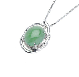 Pt900 プラチナ Pt850 プラチナ ヒスイ4.36ct ネックレス レディース 中古