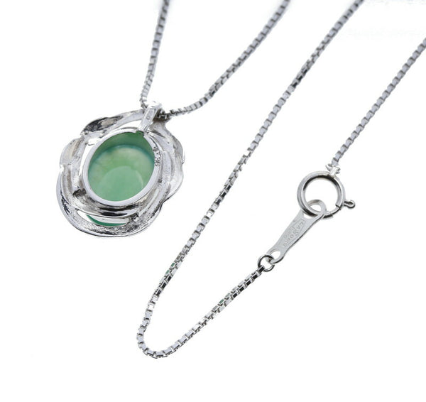Pt900 プラチナ Pt850 プラチナ ヒスイ4.36ct ネックレス レディース 中古