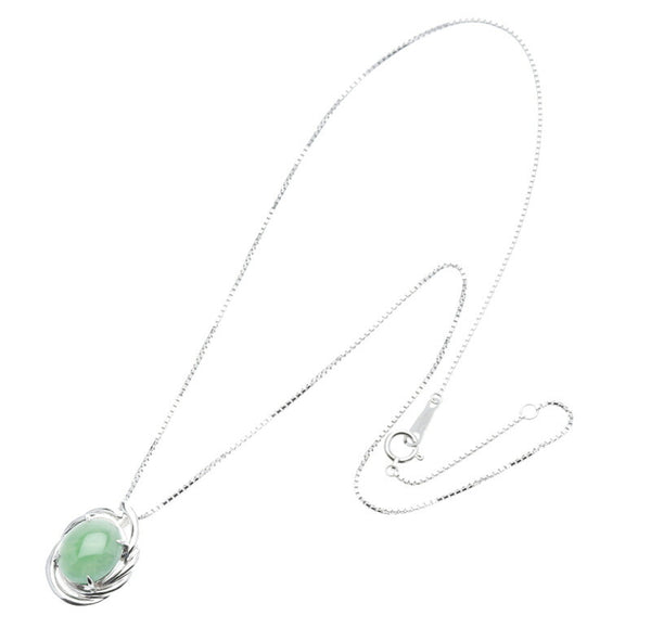Pt900 プラチナ Pt850 プラチナ ヒスイ4.36ct ネックレス レディース 中古
