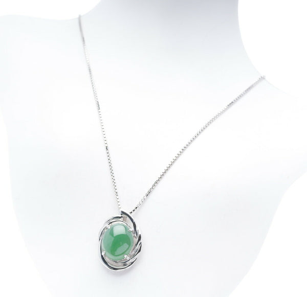 Pt900 プラチナ Pt850 プラチナ ヒスイ4.36ct ネックレス レディース 中古