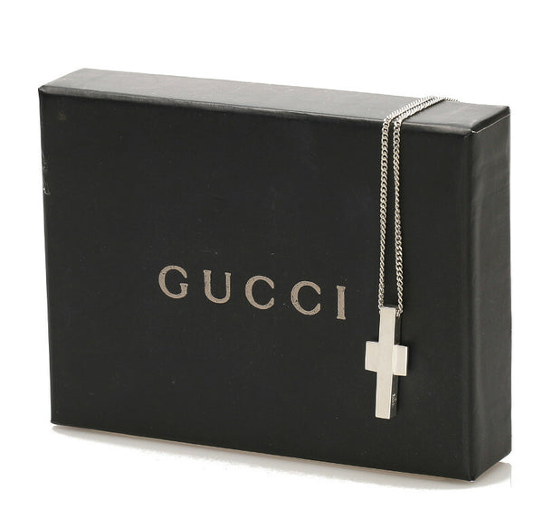 グッチ SV925 シルバー クロス ネックレス レディース GUCCI 中古