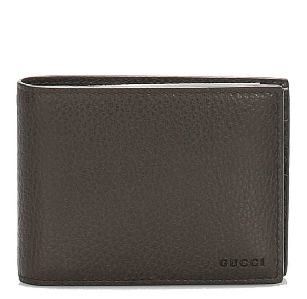 グッチ 333042 ブラウン 茶 レザー 二つ折り財布 メンズ GUCCI 中古