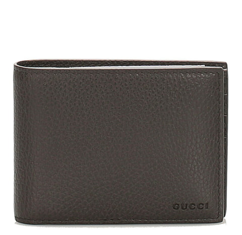 グッチ 333042 ブラウン 茶 レザー 二つ折り財布 メンズ GUCCI 中古
