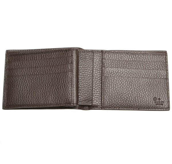 グッチ 333042 ブラウン 茶 レザー 二つ折り財布 メンズ GUCCI 中古