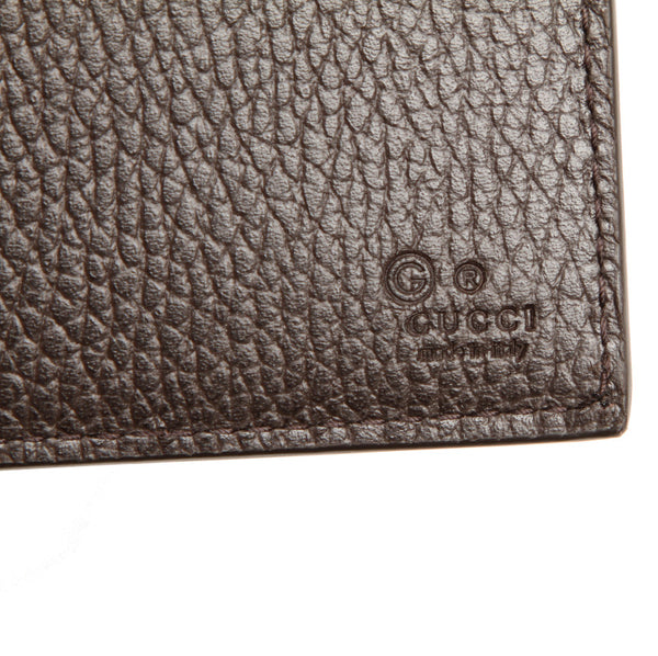 グッチ 333042 ブラウン 茶 レザー 二つ折り財布 メンズ GUCCI 中古