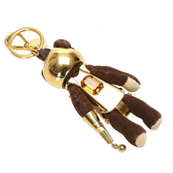 プラダ ベア クマ ブラウン ゴールド  アクリル キーホルダー レディース PRADA 中古