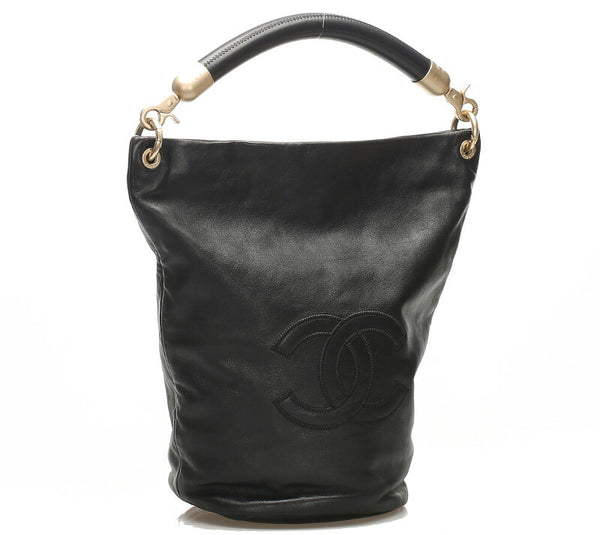 シャネル ココマーク ブラック ラムスキン ハンドバッグ レディース CHANEL 中古