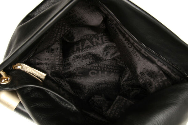 シャネル ココマーク ブラック ラムスキン ハンドバッグ レディース CHANEL 中古