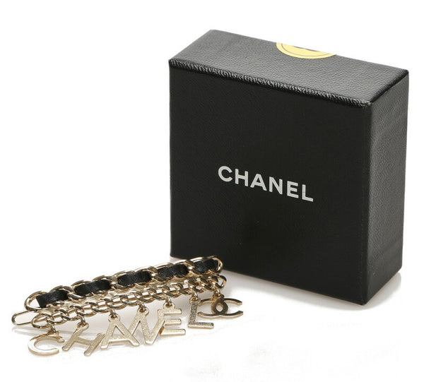 シャネル ロゴチェーン シルバー ブラック メタル ヘアアクセサリー バレッタ レディース CHANEL 中古