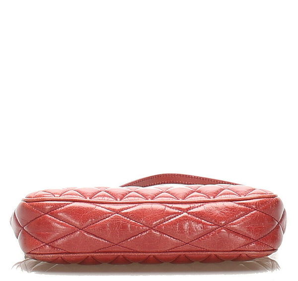ミュウミュウ ピンク レッド  レザー アクセサリーポーチ レディース MIUMIU 中古