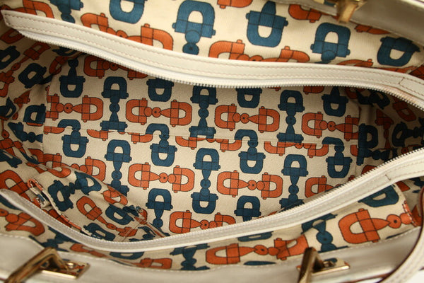 グッチ グッチシマ 145998 アイボリー レザー トートバッグ レディース GUCCI 中古