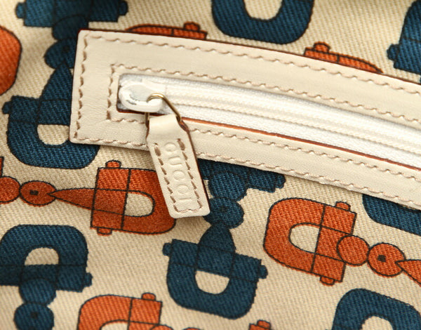 グッチ グッチシマ 145998 アイボリー レザー トートバッグ レディース GUCCI 中古