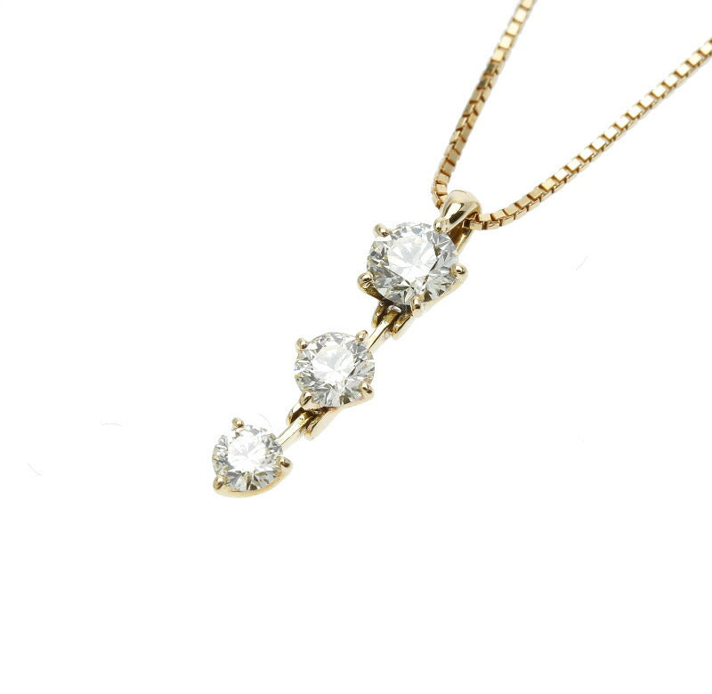 タサキ K18YG イエローゴールド ダイヤ 計0.5ct ネックレス レディース TASAKI 中古