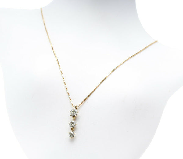 タサキ K18YG イエローゴールド ダイヤ 計0.5ct ネックレス レディース TASAKI 中古