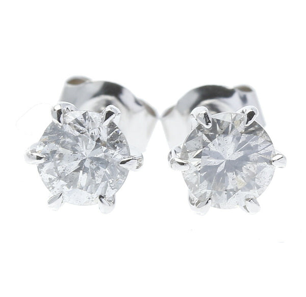 Pt900 プラチナ Pt850 プラチナ ダイヤ0.529ct ダイヤ0.511ct 1粒 ピアス レディース 中古