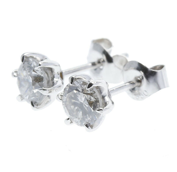 Pt900 プラチナ Pt850 プラチナ ダイヤ0.529ct ダイヤ0.511ct 1粒 ピアス レディース 中古