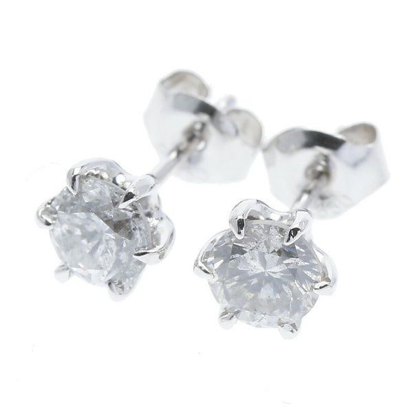 Pt900 プラチナ Pt850 プラチナ ダイヤ0.529ct ダイヤ0.511ct 1粒 ピアス レディース 中古