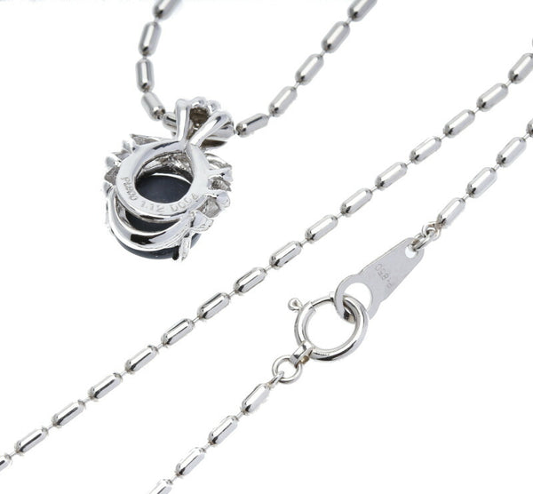 Pt900 プラチナ Pt850 プラチナ ブラックオパール1.12 ダイヤ0.04ct ネックレス レディース 中古