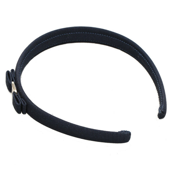 サルヴァトーレフェラガモ ヴィラリボン ネイビー ゴールド コットン ヘアアクセサリー カチューシャ レディース Salvatore Ferragamo 中古