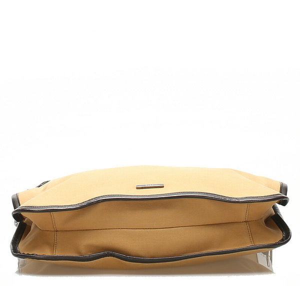 グッチ シェリーライン ウェビングライン 001 4321 ベージュ ブラウン  キャンバス レザー ショルダーバッグ レディース GUCCI 中古