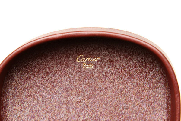 カルティエ マスト L3000114 ボルドー レザー コインケース レディース CARTIER 中古